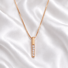 Colar Rose Gold com Barra de Zircónias em Cobre Romanely