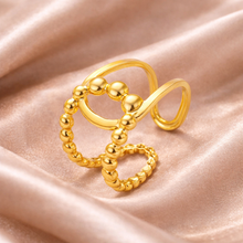 Anel Ajustável Dourado Nó em Aço Inoxidável Romanely