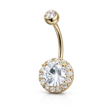 Piercing de Umbigo Dourado com Zircónias Romanely