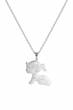 Colar Prateado com Pingente Menina em Aço Inoxidável Romanely