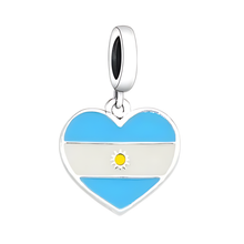 Pingente Encanto Coração Argentina S925 Charm Romanely