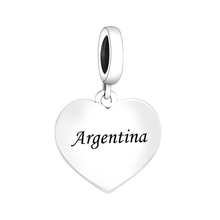 Pingente Encanto Coração Argentina S925 Charm Romanely
