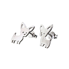Brincos Prateados Chihuahua em Aço Inoxidável Romanely