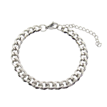 Pulseira Prateada Masculina Malha Cubana Média em Aço Inoxidável Romanely