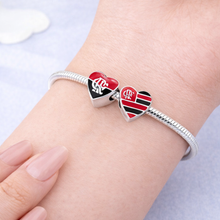 Pingente Encanto Coração Flamengo S925 Charm Romanely