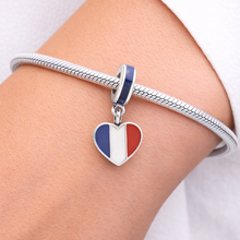 Pingente Encanto Coração França S925 Charm Romanely