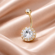 Piercing de Umbigo Dourado com Zircónias Romanely