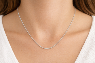 Colar Malha Plana Prateado em Aço Inoxidável Romanely