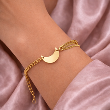 Pulseira Dourada Lua em Aço Inoxidável Romanely