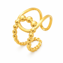 Anel Ajustável Dourado Nó em Aço Inoxidável Romanely