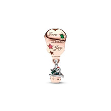 Pingente Encanto Rosê  Balão de Ar Quente Pai Natal Met Charm Romanely