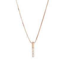 Colar Rose Gold com Barra de Zircónias em Cobre Romanely