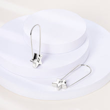 Brincos de Prata S925 Estrela com Zircônia Pendente Longo Minimalista Romanely