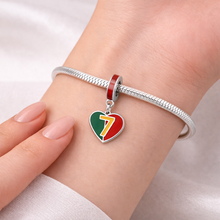 Pingente Encanto Coração 7 Portugal 2 S925 Charm Romanely