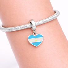 Pingente Encanto Coração Argentina S925 Charm Romanely