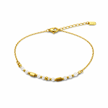 Pulseira Dourada Delicada Branca em Aço Inoxidável Romanely