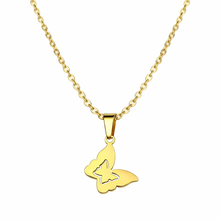 Colar Dourado Borboleta em Aço Inoxidável Romanely