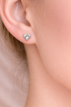 Brincos de Prata S925 Coração com Zircônia Cravejadas Romanely