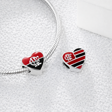 Pingente Encanto Coração Flamengo S925 Charm Romanely