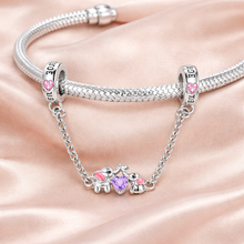 Pingente Encanto Corrente Mãe e Filho Elefantes com Zircónias S925 Charm Romanely