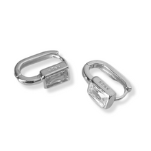 Brincos Minimalistas Autênticos  Prateados com Zircónia S925 Romanely