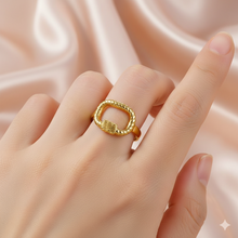 Anel Ajustável Prateado Nó Circular em Aço Inoxidável Romanely