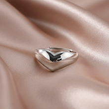 Anel Ajustável Prateado Coração em Aço Inoxidável Romanely