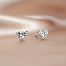 Brincos de Prata S925 Coração com Zircônia Cravejadas Romanely