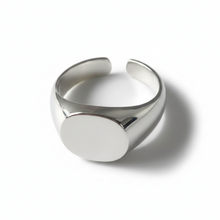 Anel Ajustável Prateado Sinete em S925 Romanely