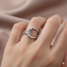 Anel Ajustável Prateado Ruched em Aço Inoxidável Romanely