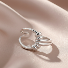 Anel Ajustável Prateado Ruched em Aço Inoxidável Romanely