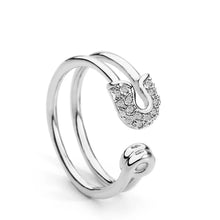 Anel Ajustável Prateado Alfinete em Aço Inoxidável Romanely