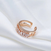 Anel Duplo Rose Gold em Cobre com Zircônias