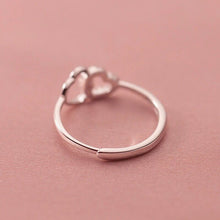 Anel Coração Intrelaçado Ajustável em Prata 925 com Zircónias Romanely