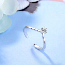 Anel Solitário em Prata 925 com Zircónia