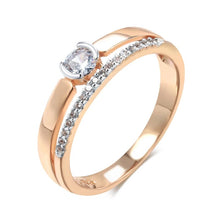 Anel Clássico Rose Gold em Cobre com Zircônias