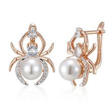Brincos Aranha Rose Gold em Cobre com Zircônias