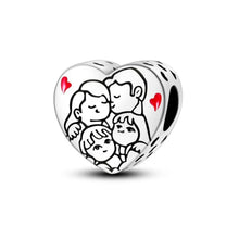 Pingente Encanto Família Casal de Filhos S925 Charm Romanely