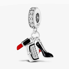 Pingente Encanto Batom, Bolso e Salto com Zircónias S925 Charm Romanely