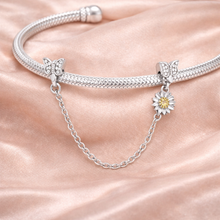 Pingente Encanto Corrente Borboletas e Girassol S925 Charm Romanely