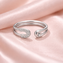 Anel Ajustável Prateado Alfinete em Aço Inoxidável Romanely