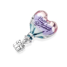 Pingente Encanto Balão de Ar Quente Feliz Aniversário S925 Charm Romanely