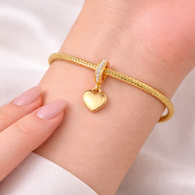 Pingente Encanto Coração Dourado com Zircónias S925 Charm Romanely