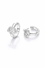 Brincos de Prata S925 Coração Infinito com Zircônias Argola Delicada Romanely