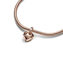Pingente Encanto Rosê Sino Coração S925 Charm Romanely