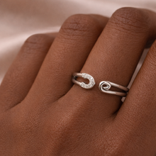 Anel Ajustável Prateado Alfinete em Aço Inoxidável Romanely