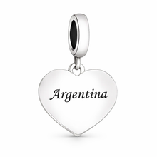 Pingente Encanto Coração Argentina S925 Charm Romanely