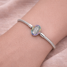 Pulseira em Prata 925 Medalha Virgem Maria com Zircónias Coloridas Romanely