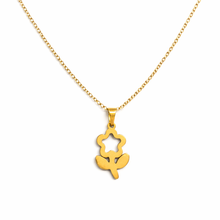 Colar Dourado com Pingente de Flor em Aço Inoxidável Romanely
